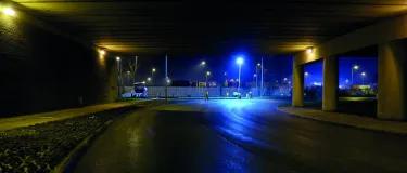 Workers under the M1 at Junction 13