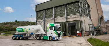 A 30 tonne branded cement truck fueled by HVO at Cauldon Plant