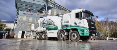 The new Sany Putzmeister emixer truck at Coleshill Readymix plant