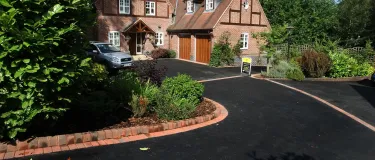Asphalt curved driveway 