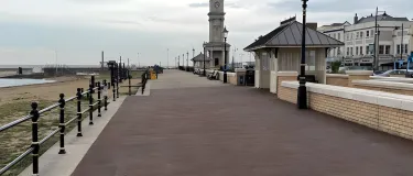 Banner image showing the resurfaced walkway outside of Neptune Car Park at Herne Bay