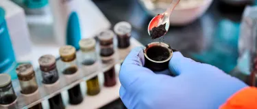 Testing being carried out in the lab at Cauldon Cement Plant