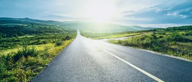 Road through open fields