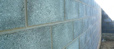 Concrete wall built with Masterblock concrete blocks