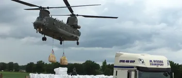 Helicopter performing a lift