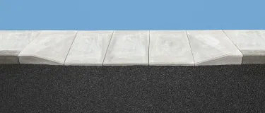 A mock-up 3D image of Charcon's dutch kerb as it would look when laid