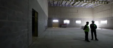 Masterblock concrete blocks shown in warehouse application