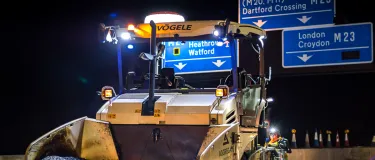 Laying asphalt on the M23 motorway