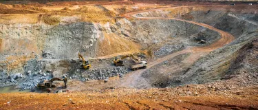 Sunset over the aggregate quarry