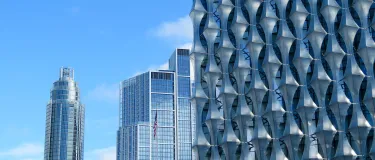 A shot of the London skyline featuring the US Embassy