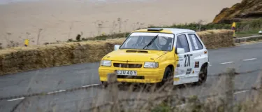 Anita Chesterton racing her Vauxhall Nova rally car