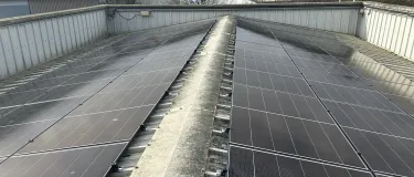 Solar panels on the roof at Bardon Hill Head office building