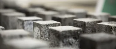 concrete test blocks lined up in a test environment