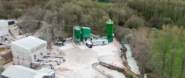 An aerial view of Holcim UK's Holme Park mortars plant