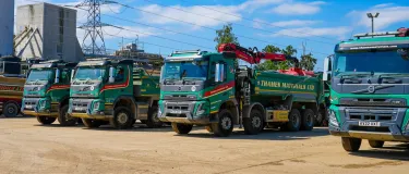 Four Thames Materials Trucks parked up at their London base at Harefield