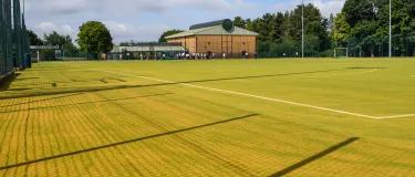 The refurbished artificial pitch at St Benedict School Derby which Holcim helped support through a specialist sand donation.