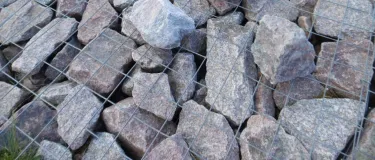 Gabion stone under a wire mesh