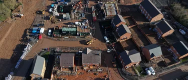 A housing development in progressions in the midlands shot from above where the Ultra18 lightweight block has been used in construction.