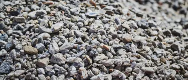 A close up of processed construction demolition materials from Holcim's Morden Wharf Recycling Centre