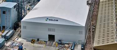 An aerial view of part of Holcim UK's Tilbury cement site