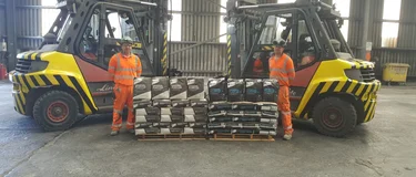 Rob Nutt on the loading bay floor at Holcim's Cauldon Cement Plant