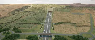 A CGI of what the Lower Thames Crossing road project will look like when completed.