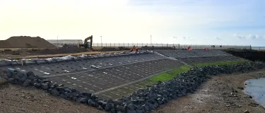 Coastal protection measures supplied by Aggregate Industries at Newhaven Beach in Sussex