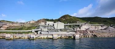 The harbour area at Holcim UK's Glensanda Quarry in Western Scotland