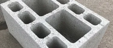Large concrete foundation block