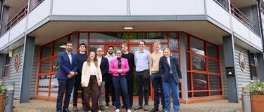 Representatives from Holcim with members of the Vateris team at its Nottingham labs.