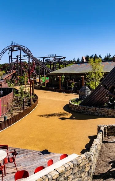The new Valgard- Realm of the Vikings area at Paultons Park completed with Holcim's Supercolour Ultra Buff.
