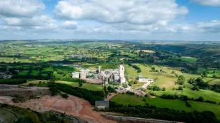 An aerial shot of our Cauldon cement plant in Staffordshire
