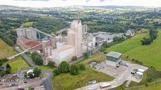 An aerial shot of our Cauldon cement plant in Staffordshire