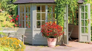 Basecrete concrete used in a garden summer house foundation