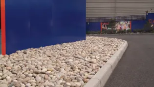 Kerbs and edging within an industrial estate