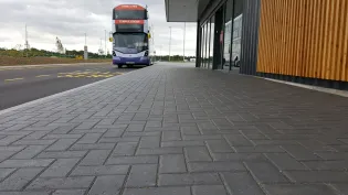 Europa in Charcoal installed at bus station