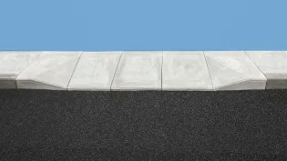 A mock-up 3D image of Charcon's dutch kerb as it would look when laid