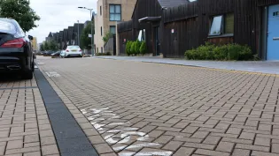 Europa Infilta in Grey with Andover Textured in Anthracite Charcoal, Barking Riverside