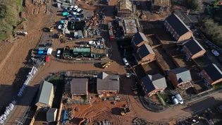 A housing development in progressions in the midlands shot from above where the Ultra18 lightweight block has been used in construction.