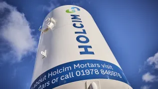 A Holcim silo at its Mortars plant in Wrexham