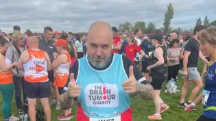 James Langar pictured before he took part in The Great North Run