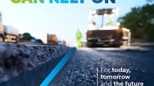 asphalt road with the text 'roads you can rely on'