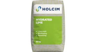 bag with the text hydrated lime