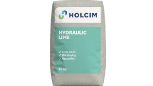 Bag with the text hydraulic lime