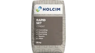 cement bag with the text rapid set cement