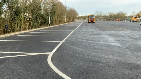 Babraham Park & Ride after being resurfaced