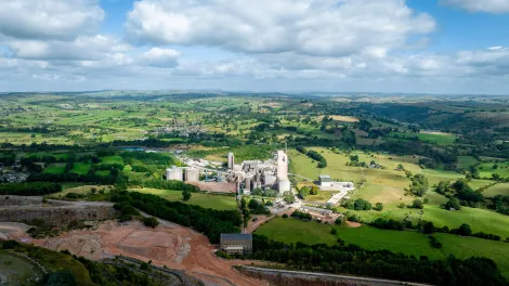 An aerial shot of our Cauldon cement plant in Staffordshire