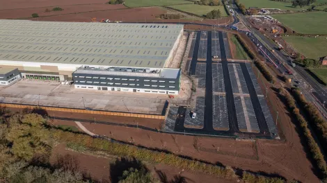 Aerial shot of Pets at Home distribution centre
