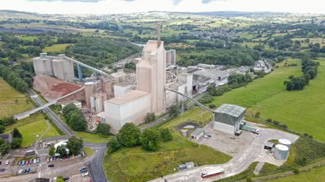 An aerial shot of our Cauldon cement plant in Staffordshire