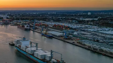 A new storage facility for imported cement is being created for Aggregate Industries at the Port of Southampton